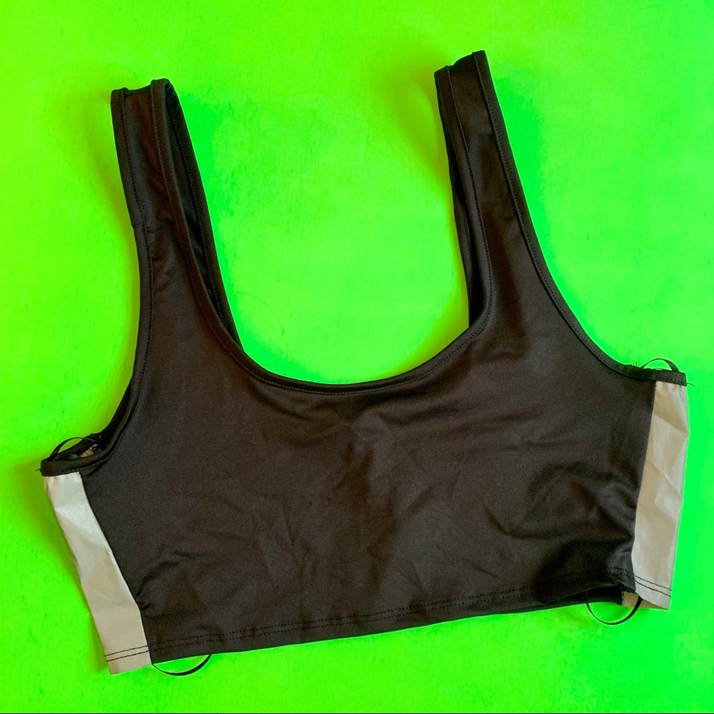Crop top with reflective stripes